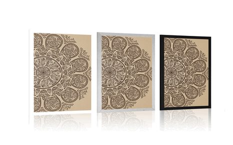 PLAKÁT MANDALA S ABSTRAKTNÍM PŘÍRODNÍM VZOREM - FENG SHUI - PLAKÁTY