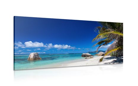 CANVAS PRINT ANSE SOURCE BEACH - PICTURES OF NATURE AND LANDSCAPE - PICTURES