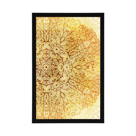 POSTER GOLDENES ETHNISCHES MANDALA - FENG SHUI - POSTER