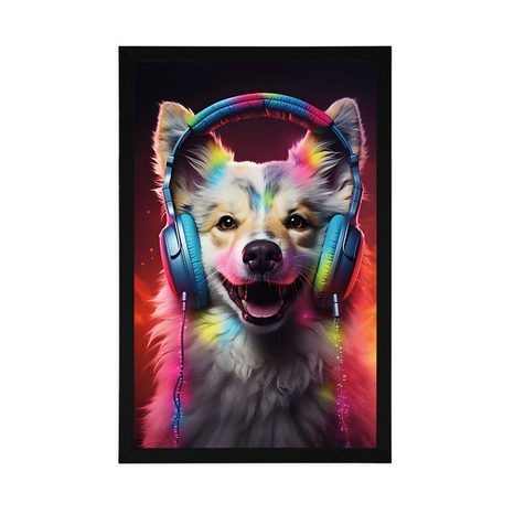 PLAGÁT PES SO SLÚCHADLAMI - PÁRTY ZVIERATÁ SO SLÚCHADLAMI - PLAGÁTY