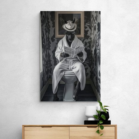 KÉP FEKETE LÓ ÚJSÁGGAL A WC-N - LOVAS KÉPEK - KÉPEK