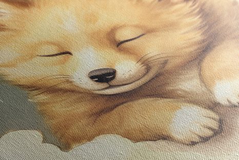 QUADRO SU TELA – CAGNOLINO SOGNANTE - ANIMALI DA SOGNO - STAMPE E QUADRI