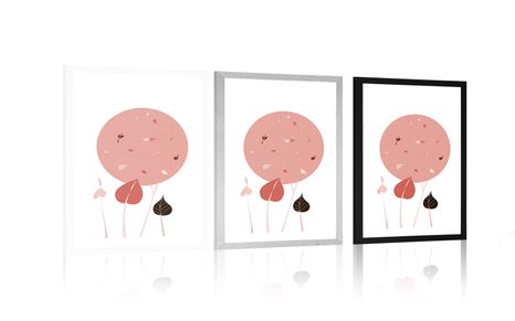 POSTER MIT PASSEPARTOUT INTERESSANTES DESIGN VON BLÄTTERN - MOTIVE AUS UNSERER WERKSTATT - POSTER