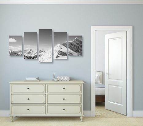 КАРТИНИ ОТ 5 ЧАСТИ – ЗАСНЕЖЕНИ ПЛАНИНИ В ЧЕРНО-БЯЛО - ЧЕРНО-БЕЛИ КАРТИНИ - КАРТИНИ