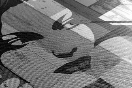 КАРТИНА НА ПЛАТНО – ПОРТРЕТ НА ЖЕНА В ЧЕРНО-БЯЛ ВАРИАНТ - ЧЕРНО-БЕЛИ КАРТИНИ - КАРТИНИ