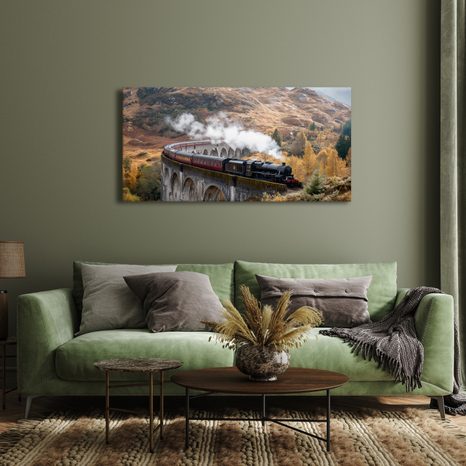 QUADRO SU TELA – FASCINO DEL VIAGGIO A VAPORE - QUADRI CAMPI E PRATI - STAMPE E QUADRI