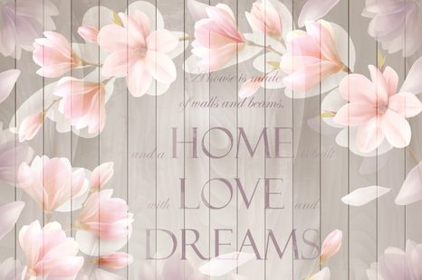 SELBSTKLEBENDE TAPETE VINTAGE-MAGNOLIE MIT AUFSCHRIFT - SELBSTKLEBENDE TAPETEN - TAPETEN