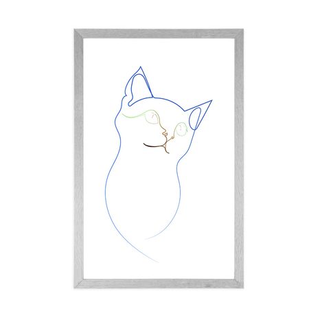 PLAKÁT S PASPARTOU BAREVNÉ LINIE KOČKY - MOTIVY Z NAŠÍ DÍLNY - PLAKÁTY