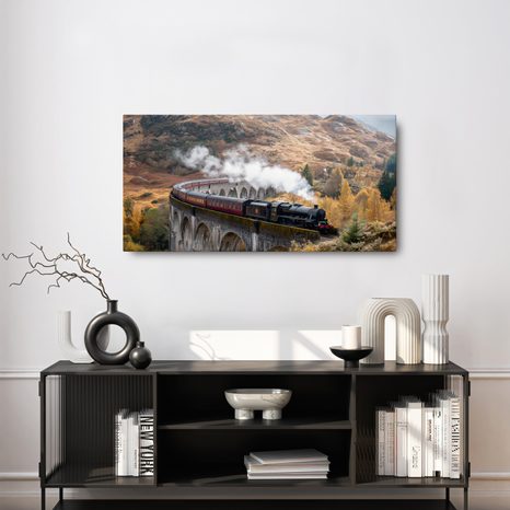 QUADRO SU TELA – FASCINO DEL VIAGGIO A VAPORE - QUADRI CAMPI E PRATI - STAMPE E QUADRI