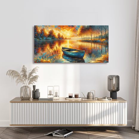 OBRAZ SLUNEČNÍ ZÁŘE NA VODĚ - OBRAZY JEZERA - OBRAZY