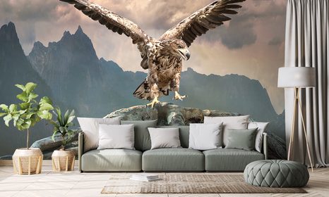 SELBSTKLEBENDE TAPETE ADLER MIT AUSGEBREITETEN FLÜGELN ÜBER BERGEN - SELBSTKLEBENDE TAPETEN - TAPETEN