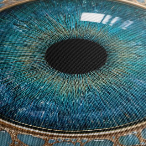 TABLEAU SUR TOILE – ŒIL TURQUOISE DANS L’OR - TABLEAUX PAR THÈME - TABLEAUX