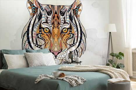 CARTA DA PARATI – TIGRE IN STILE MODERNO - CARTA DA PARATI ANIMALI - CARTA DA PARATI