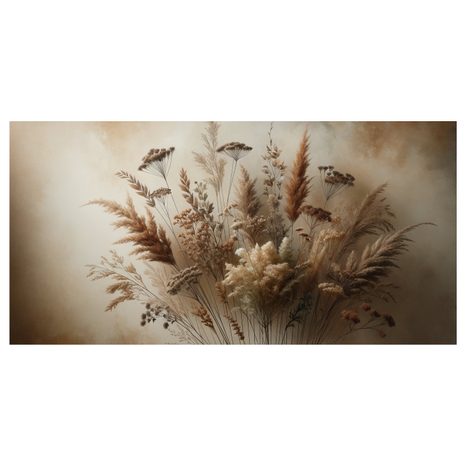 WANDBILD GETROCKNETE GRÄSER UND BLUMEN - BILDER BLUMEN - BILDER