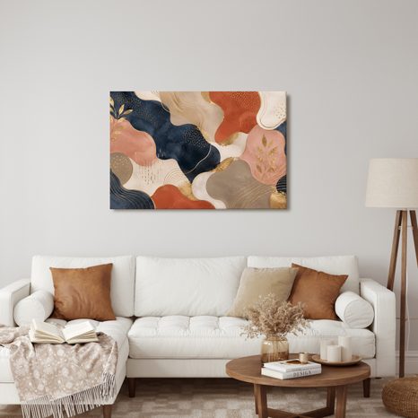 WANDBILD ELEGANTE ABSTRAKTION MIT GOLD - WANDBILDER ABSTRAKTE FORMEN - BILDER