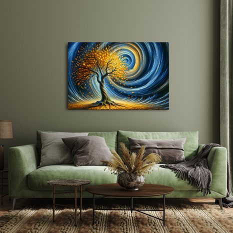 TABLOU CU COPACUL VIEȚII ÎN CERUL ÎNVÂRTIT - TABLOURI ARBORII VIEȚII - TABLOURI