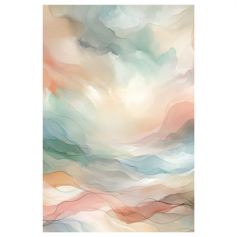 OBRAZ JEMNÉ PASTELOVÉ VLNY - ABSTRAKTNÍ OBRAZY - OBRAZY
