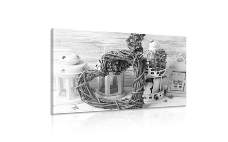 WANDBILD IM VINTAGE-STIL IN SCHWARZ-WEISS - SCHWARZ-WEISSE BILDER - BILDER