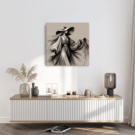 WANDBILD FRAU IM FLIESSENDEN KLEID - WANDBILDER FRAUEN - BILDER