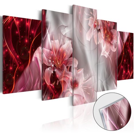 PICTURE ON ACRYLIC GLASS GALACTIC FLOWERS