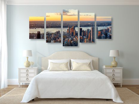 5-CZĘŚCIOWY OBRAZ PANORAMA NOWEGO JORKU - OBRAZY MIASTA - OBRAZY