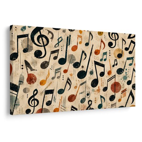 WANDBILD VINTAGE NOTENSYMPHONIE - MUSIKBILDER - BILDER
