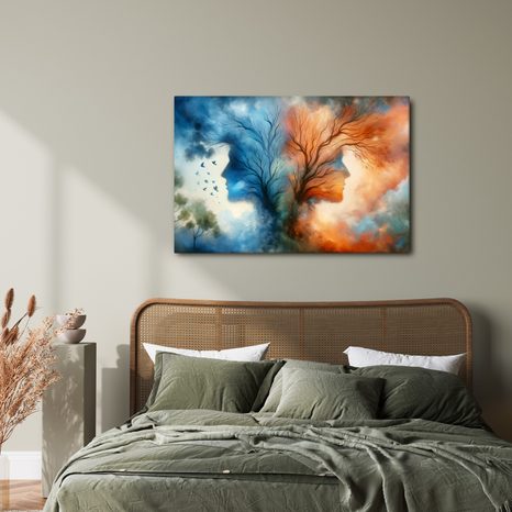 WANDBILD HARMONIE ZWEIER ELEMENTE - BILDER BÄUME DES LEBENS - BILDER