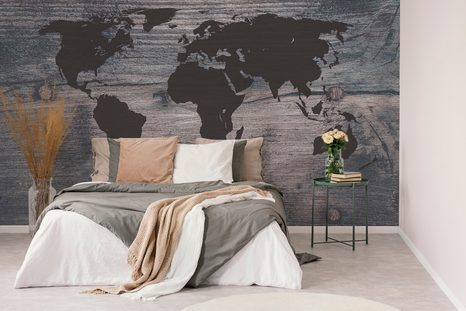 TAPETA ZEMLJEVID SVETA NA TEMNEM LESU - TAPETE ZEMLJEVIDI - TAPETE