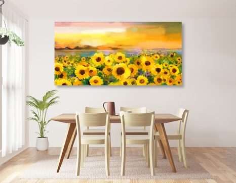 KÉP NAPRAFORGÓ MEZŐ - VIRÁGMINTÁS KÉPEK - KÉPEK