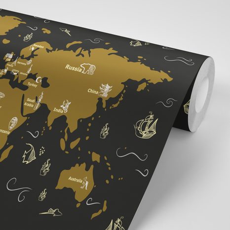 SAMOLEPÍCÍ TAPETA ZAJÍMAVÁ MAPA - SAMOLEPÍCÍ TAPETY - TAPETY