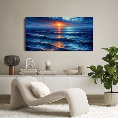 OBRAZ DRAMATICKÉ NEBE A MOŘE - OBRAZY VÝCHOD A ZÁPAD SLUNCE - OBRAZY