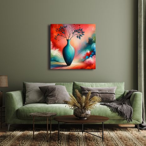 OBRAZ ZÁŘIVÁ VÁZA V ABSTRAKCI - OBRAZY STROMY ŽIVOTA - OBRAZY