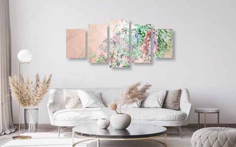 5-DÍLNÝ OBRAZ ABSTRAKTNÍ VĚTVE - ABSTRAKTNÍ OBRAZY - OBRAZY