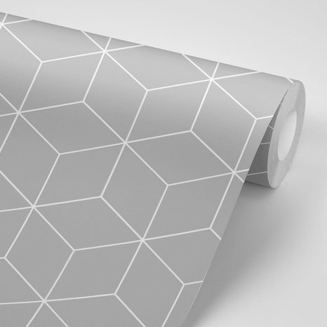 TAPETA ŠEDÉ KOSTKY - VZOROVANÉ TAPETY - TAPETY