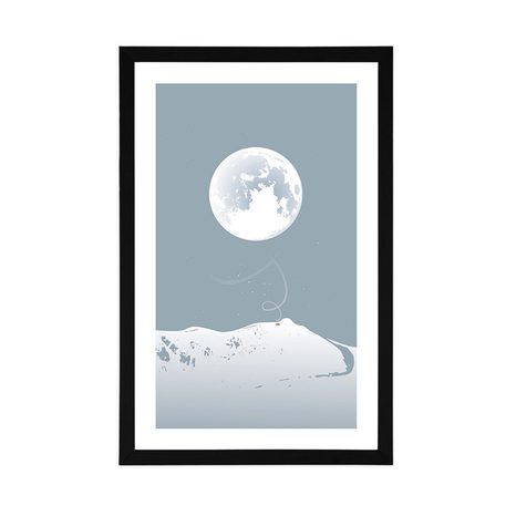 PLAKÁT S PASPARTOU ÚPLNĚK MĚSÍCE - MOTIVY Z NAŠÍ DÍLNY - PLAKÁTY