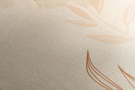 WANDBILD MINIMALISTISCHE BLÄTTER PEACH FUZZ - BILDER BÄUME UND LAUB - BILDER