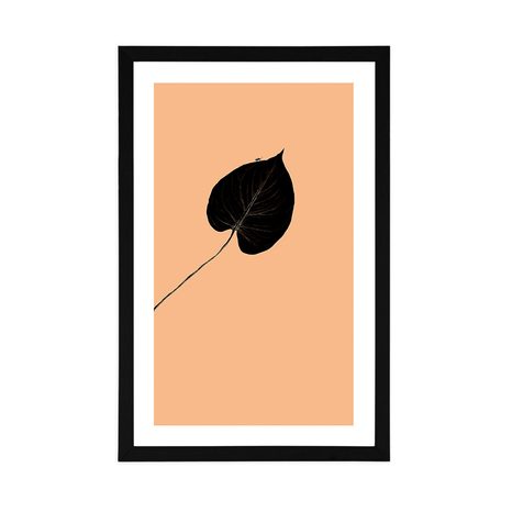 PLAKÁT S PASPARTOU ZÁHADNÝ ČERNÝ LIST - MOTIVY Z NAŠÍ DÍLNY - PLAKÁTY