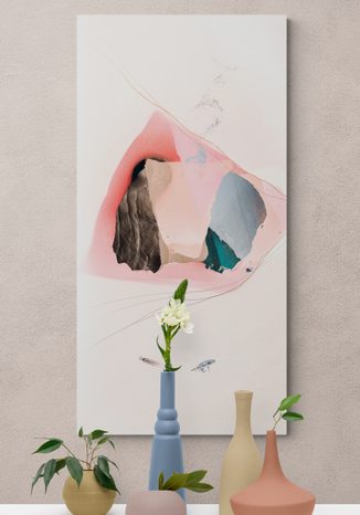 WANDBILD ABSTRAKTION IN DER UMARMUNG DER BERGE - ABSTRAKTE BILDER - BILDER