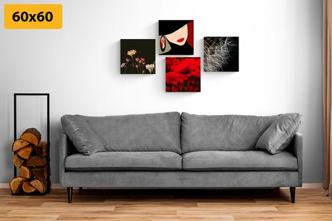 SET OBRAZŮ ELEGANTNÍ ŽENA V ZAJÍMAVÉM STYLU - SESTAVY OBRAZŮ - OBRAZY