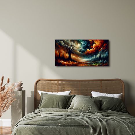 OBRAZ KRAJINA S BAREVNÝM STROMEM ŽIVOTA - OBRAZY STROMY ŽIVOTA - OBRAZY