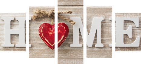 TABLOU 5-PIESE CU INSCRIPȚIA HOME - TABLOURI CI CITATE ȘI INSCRIPȚII - TABLOURI