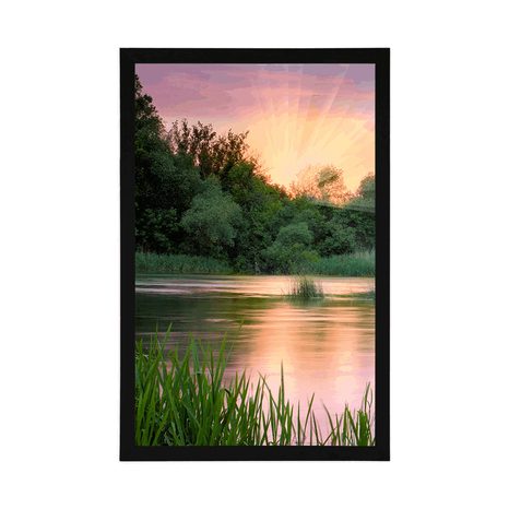 AFFICHE – LEVER DE SOLEIL AU BORD DE LA RIVIÈRE - NATURE - AFFICHES