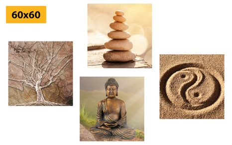SET OBRAZOV FENG SHUI V BÉŽOVÝCH ODTIEŇOCH - ZOSTAVY OBRAZOV - OBRAZY