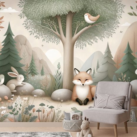 SAMOLEPÍCÍ TAPETA LESNÍ POHÁDKA S LIŠKOU - ΠΑΙΔΙΚΉ ΤΑΠΕΤΣΑΡΊΑ - ΤΑΠΕΤΣΑΡΊΕΣ