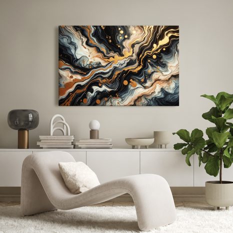 OBRAZ ZLATÝ CHAOS - OBRAZY ABSTRAKTNÍ TVARY - OBRAZY