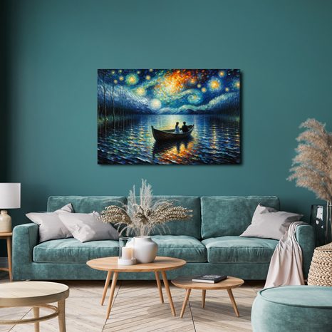 WANDBILD ROMANTIK UNTER STERNENHIMMEL - WANDBILDER FÜR DAS WOHNZIMMER - BILDER