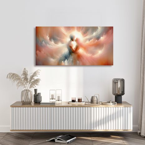 WANDBILD LIEBENDE IM HIMMLISCHEN GLANZ - BILDER MIT LIEBESMOTIVEN - BILDER