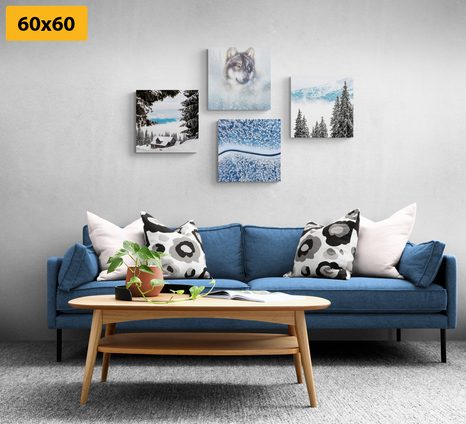 SET OBRAZŮ VLK V TAJEMNÉM LESE - SESTAVY OBRAZŮ - OBRAZY