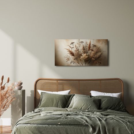 WANDBILD GETROCKNETE GRÄSER UND BLUMEN - BILDER BLUMEN - BILDER