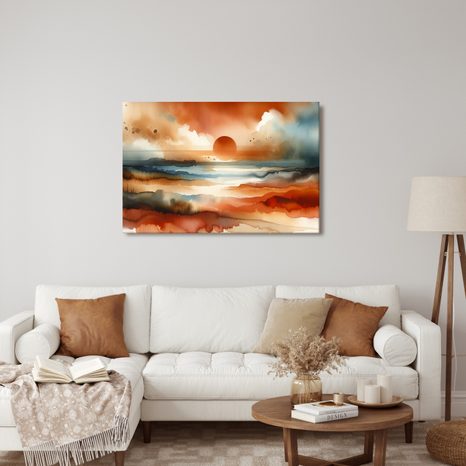 OBRAZ ZAPADAJÍCÍ SLUNCE V KRAJINĚ - OBRAZY VÝCHOD A ZÁPAD SLUNCE - OBRAZY